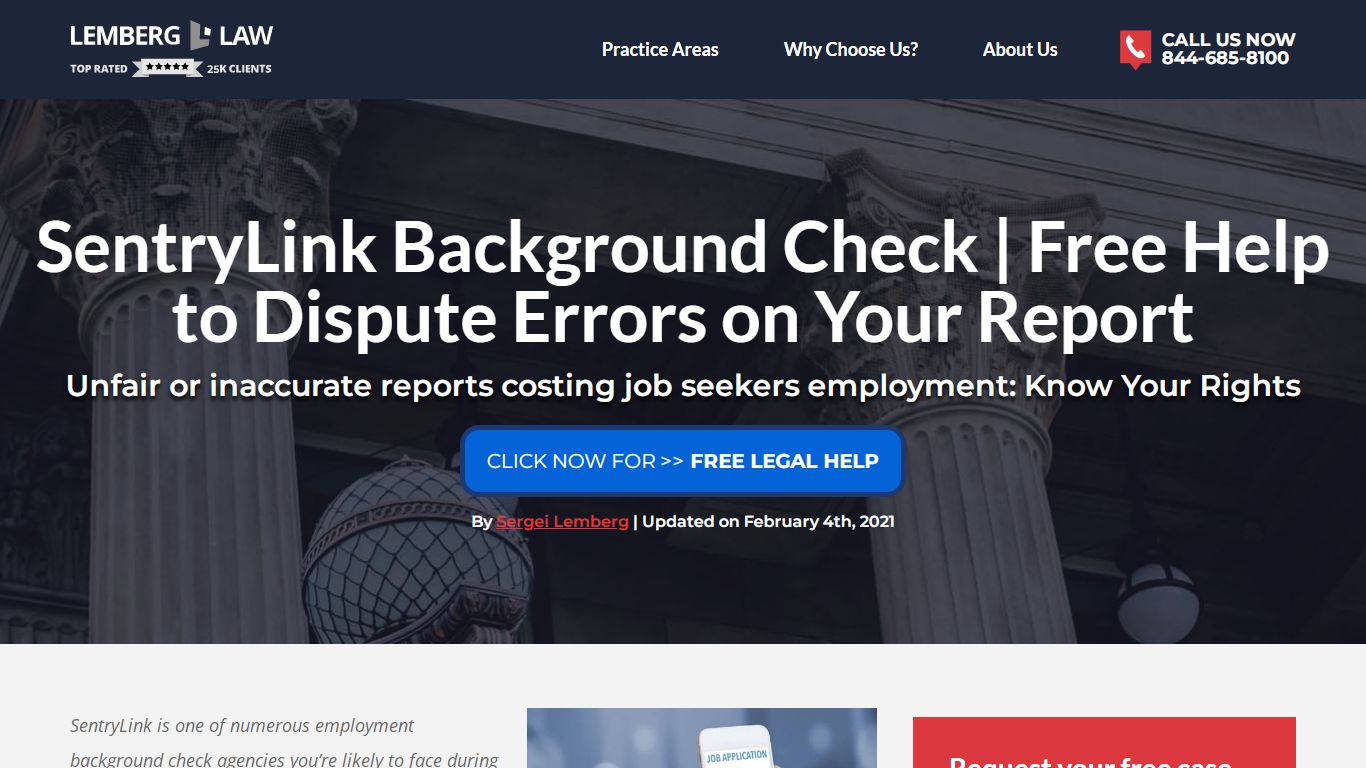 SentryLink Background Check Error Cost You A Job? We Can Help - Lemberg Law